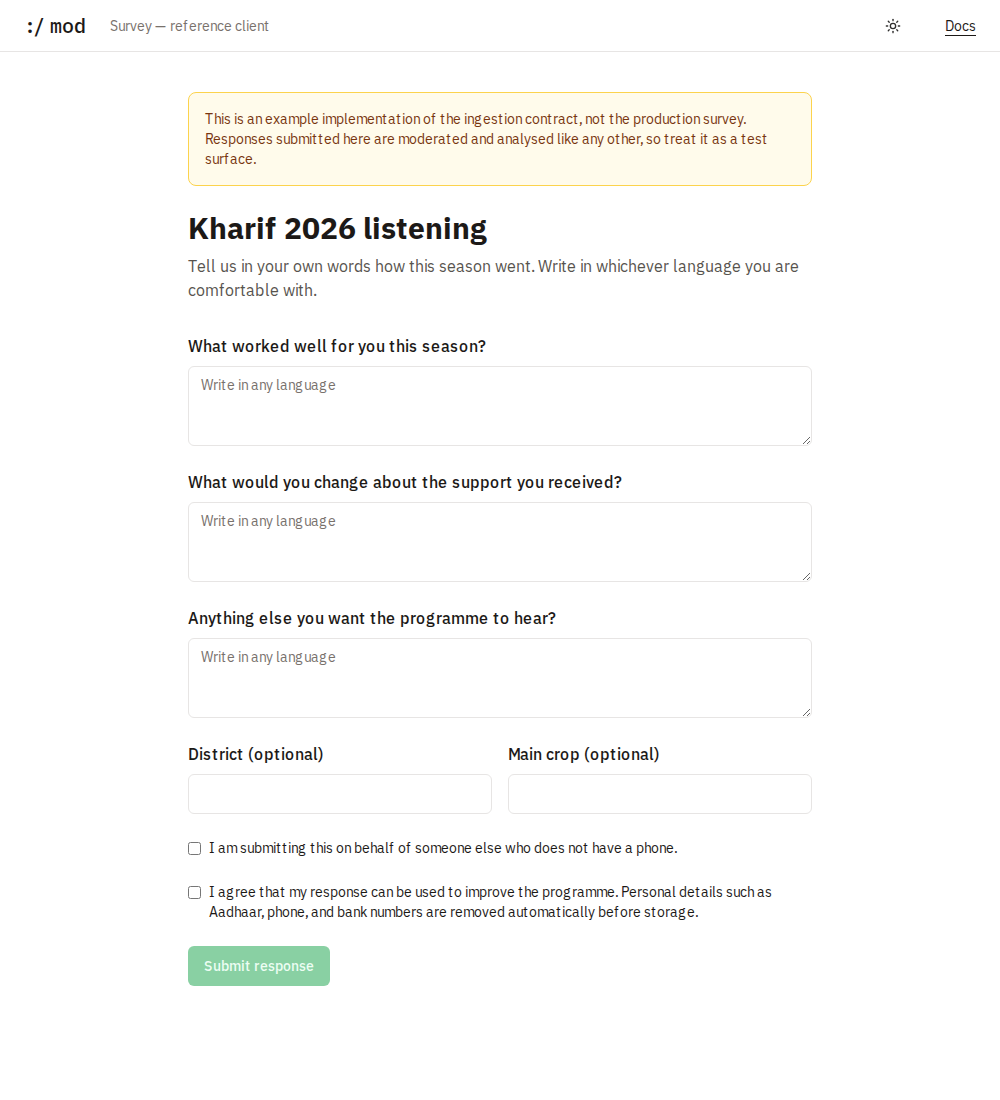 The reference survey client
